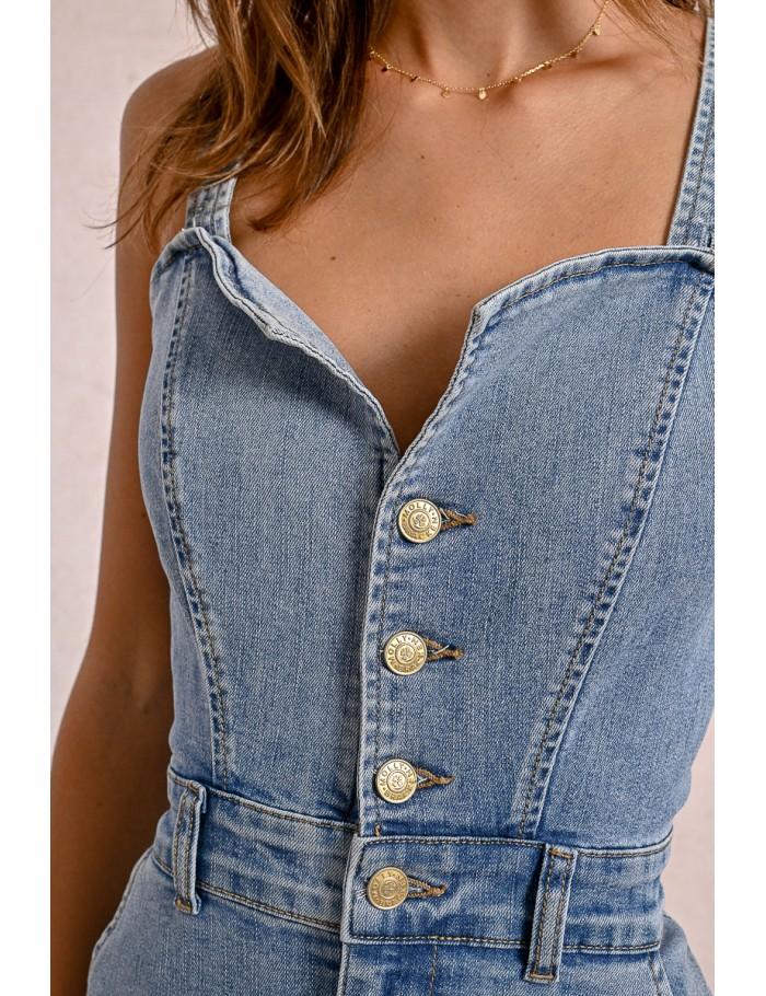 Lili Sidonio X Molly Bracken Robe En Jean LIGHT BLUE DENIM