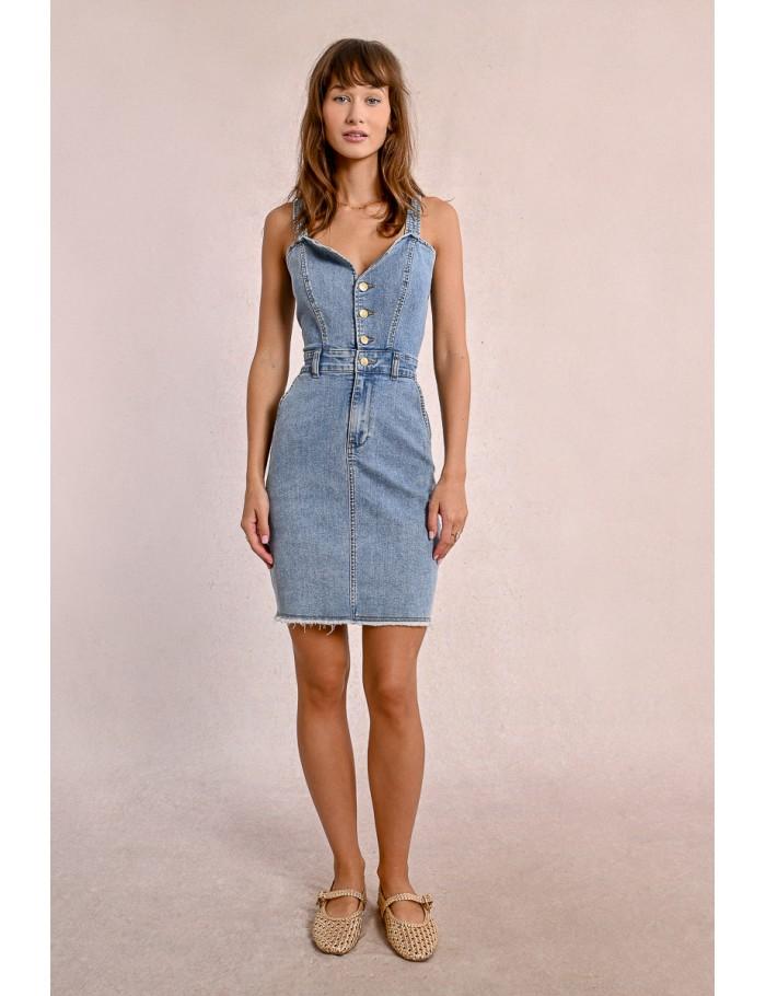 Lili Sidonio X Molly Bracken Robe En Jean LIGHT BLUE DENIM