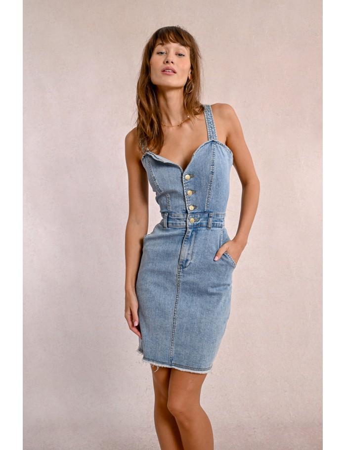 lili sidonio x molly bracken Robe en jean LIGHT BLUE DENIM lili sidonio x molly bracken Robe en jean LIGHT BLUE DENIM