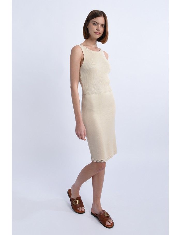 Lili Sidonio X Molly Bracken Robe En Maille Encolure V Au Dos BEIGE