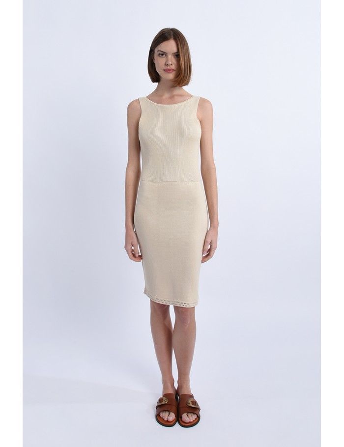 Lili Sidonio X Molly Bracken Robe En Maille Encolure V Au Dos BEIGE
