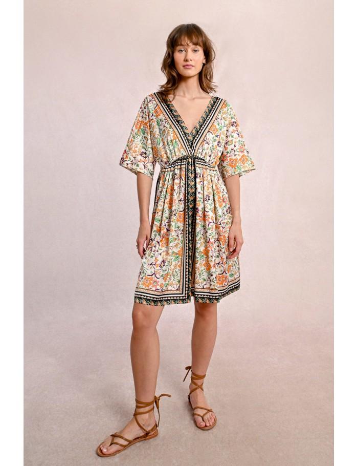 Lili Sidonio X Molly Bracken Robe évasée à Imprimé OFFWHITE CLEMENTINE