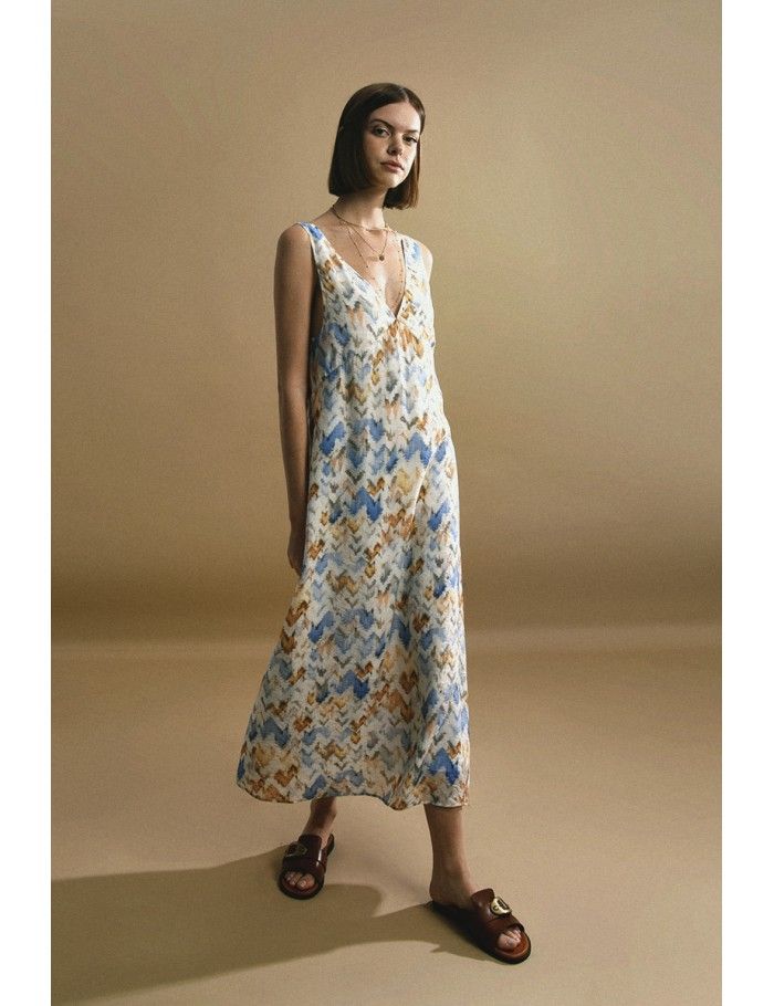 lili sidonio x molly bracken Robe imprimée OFFWHITE VENICE BEACH