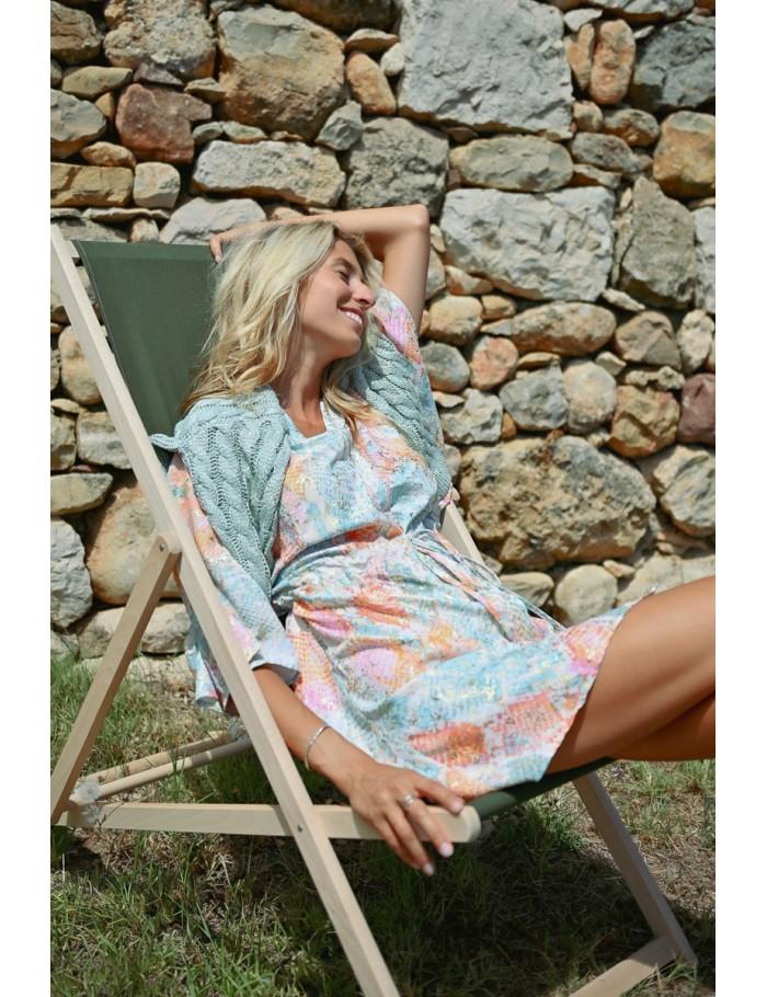 Lili Sidonio X Molly Bracken Robe Kimono TURQUOISE JAZZ