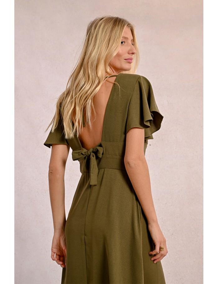 Lili Sidonio X Molly Bracken Robe Longue à Buste Noué ROUGE