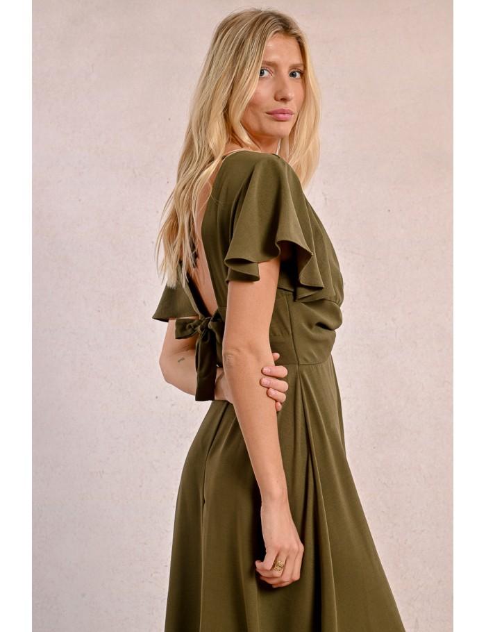 Lili Sidonio X Molly Bracken Robe Longue à Buste Noué ROUGE