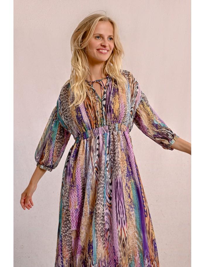 Lili Sidonio X Molly Bracken Robe Longue à Imprimé MULTICO PAOLA