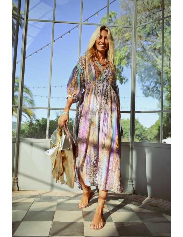lili sidonio x molly bracken Robe longue à imprimé MULTICO PAOLA