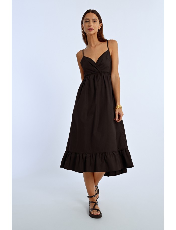 Lili Sidonio X Molly Bracken Robe Longue à Volant BLACK