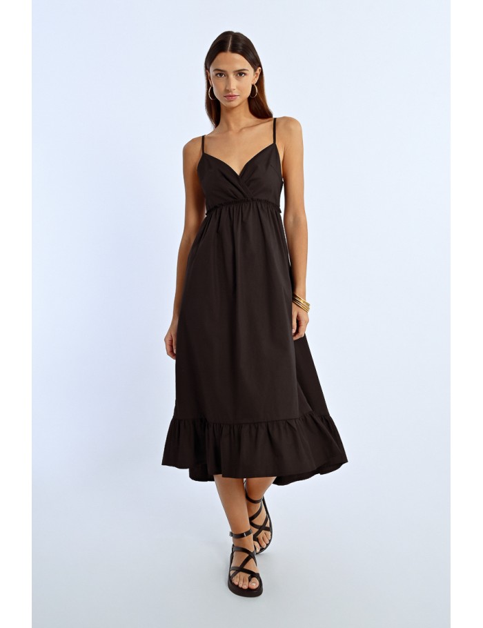 Lili Sidonio X Molly Bracken Robe Longue à Volant BLACK