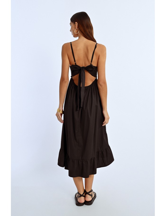 Lili Sidonio X Molly Bracken Robe Longue à Volant BLACK