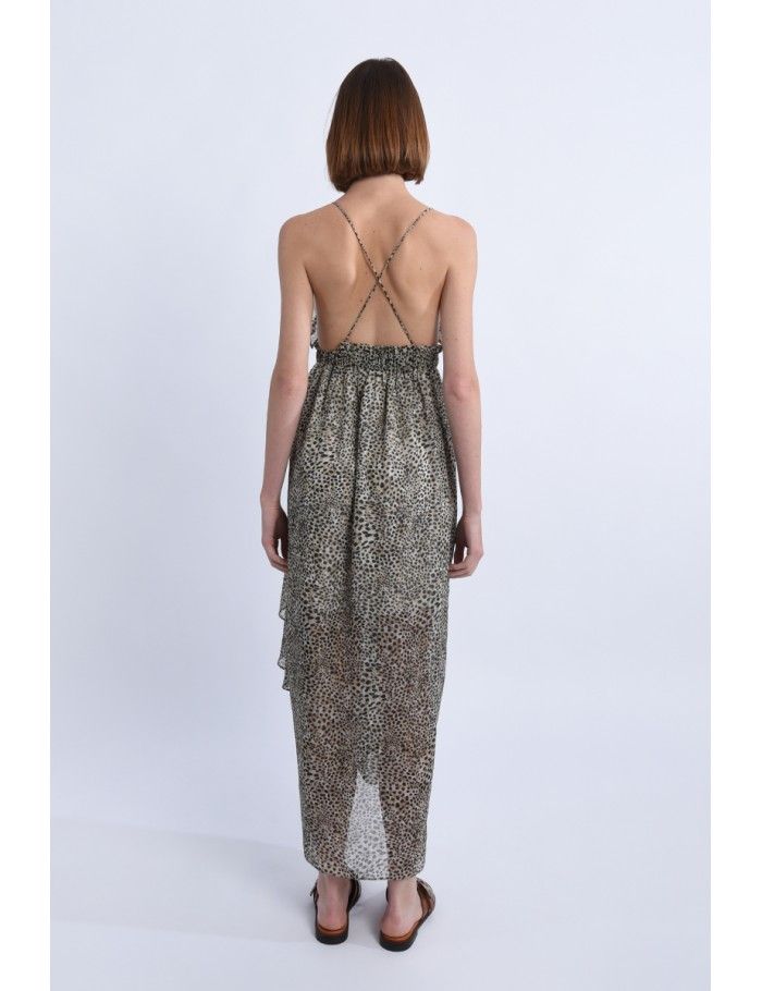 Lili Sidonio X Molly Bracken Robe Longue Asymétrique KHAKI ST BARTH