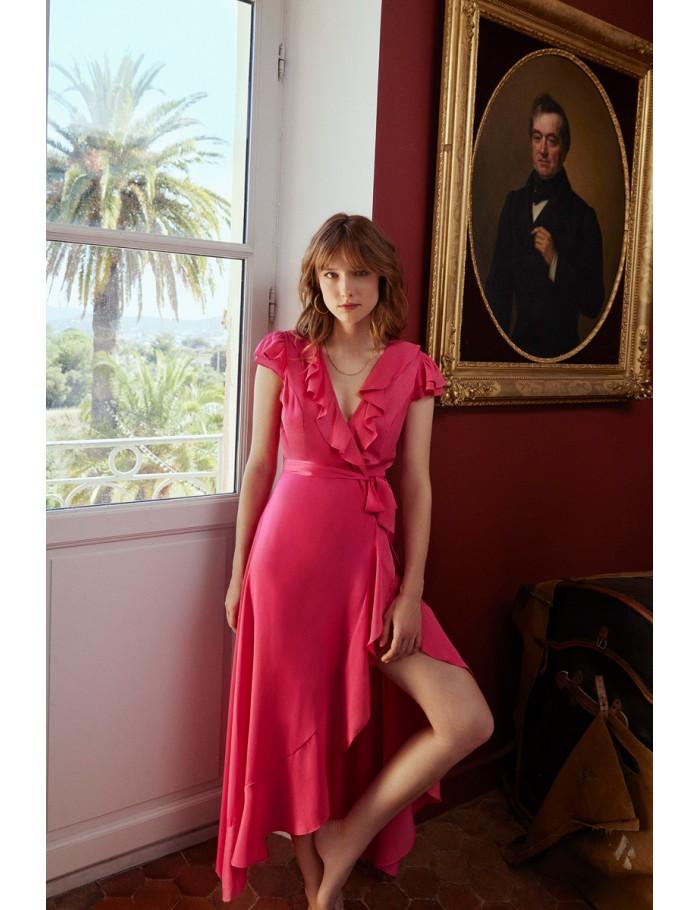 Lili Sidonio X Molly Bracken Robe Longue Asymétrique PINK