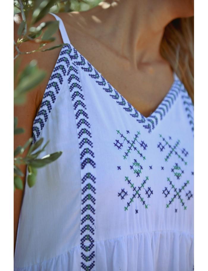 Lili Sidonio X Molly Bracken Robe Longue Brodée WHITE