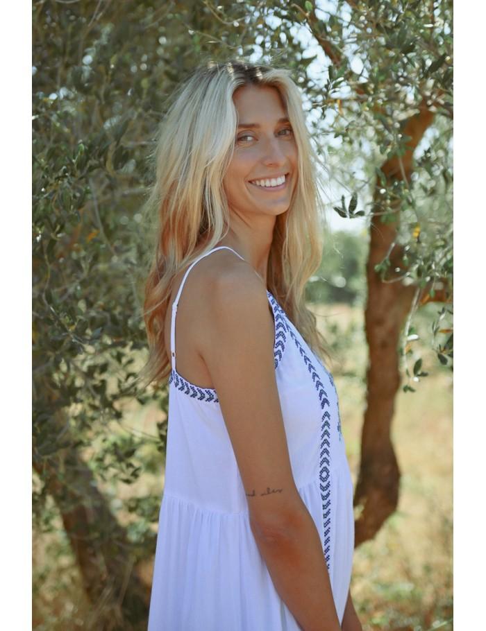 Lili Sidonio X Molly Bracken Robe Longue Brodée WHITE