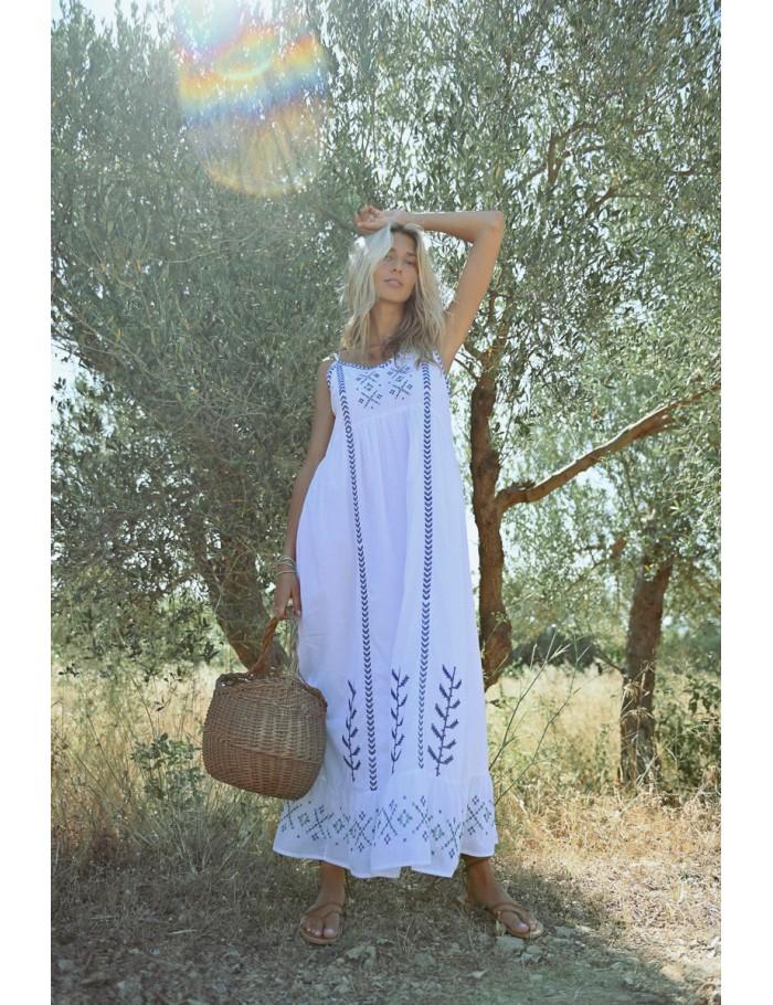lili sidonio x molly bracken Robe longue brodée WHITE
