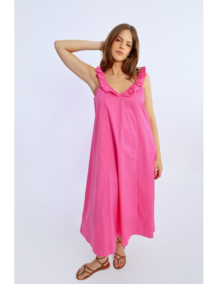 lili sidonio x molly bracken Robe longue col à volants PINK