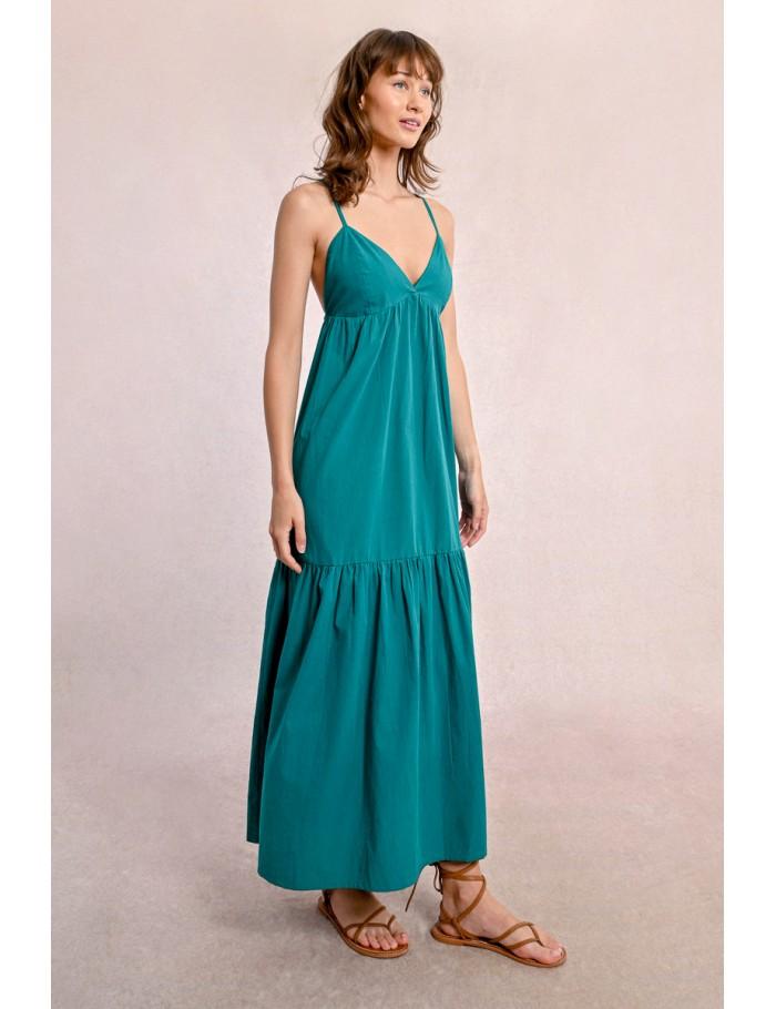 lili sidonio x molly bracken Robe longue croisée dans le dos BLACK