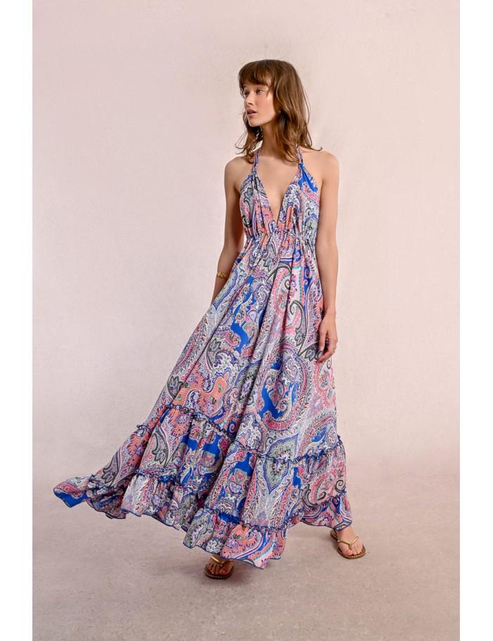 Lili Sidonio X Molly Bracken Robe Longue Dos Nu MULTICO AELIS