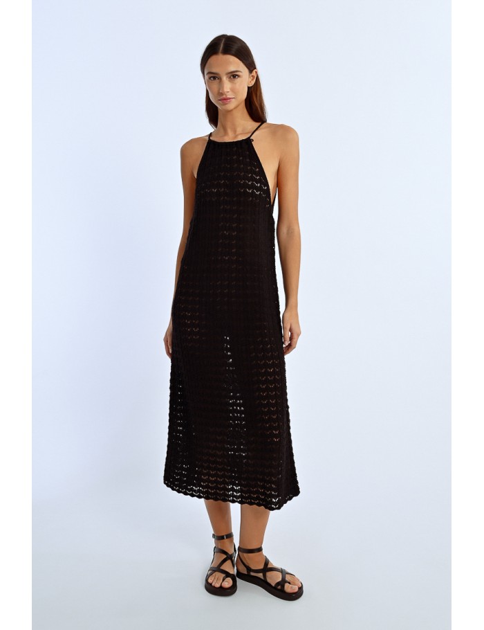 lili sidonio x molly bracken Robe longue en maille crochet BLACK lili sidonio x molly bracken Robe longue en maille crochet BLACK