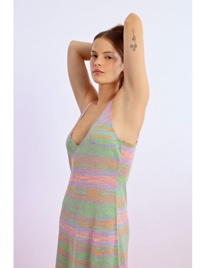 Lili Sidonio X Molly Bracken Robe Longue En Maille Rayée MULTICOLOUR
