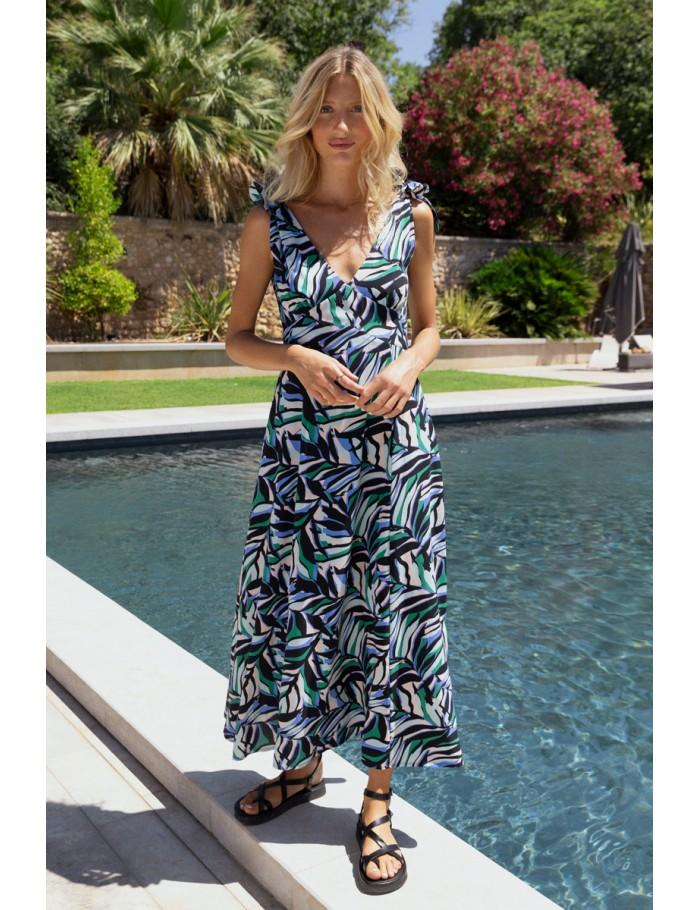 Lili Sidonio X Molly Bracken Robe Longue Et Fluide à Imprimé BLACK MELISSA