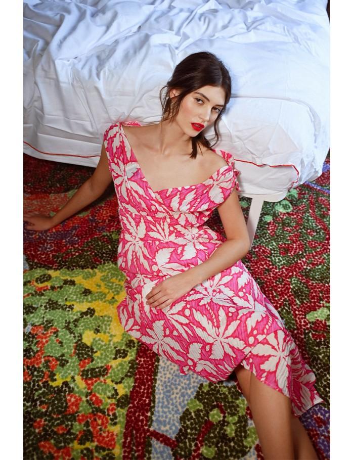 Lili Sidonio X Molly Bracken Robe Longue Et Fluide Imprimée PINK CARACOL