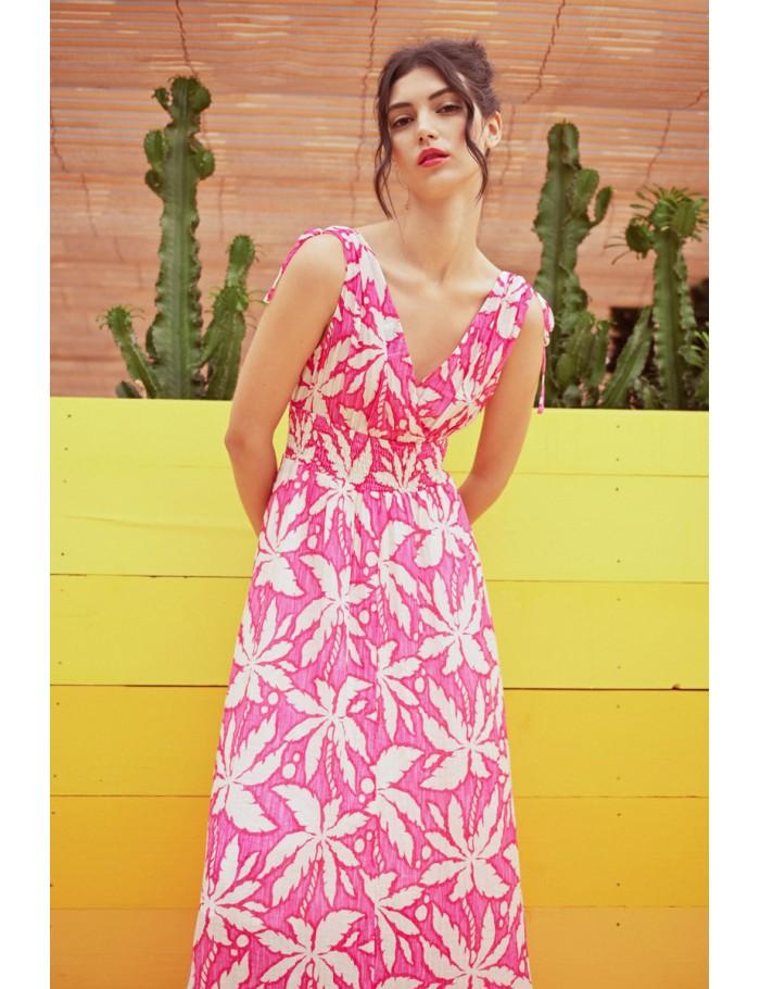lili sidonio x molly bracken Robe longue et fluide imprimée PINK CARACOL