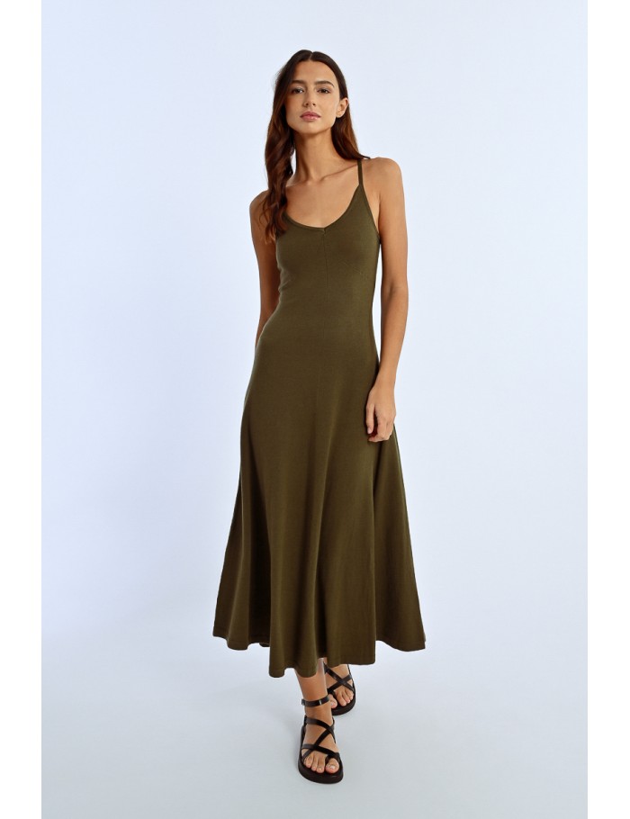 lili sidonio x molly bracken Robe longue évasée KHAKI lili sidonio x molly bracken Robe longue évasée KHAKI
