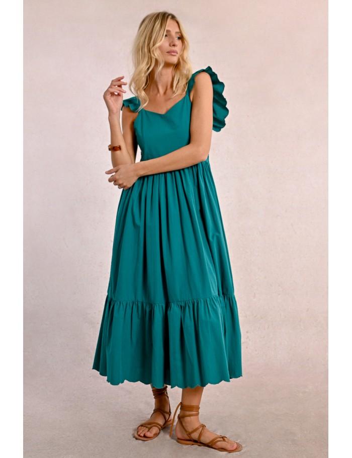 Lili Sidonio X Molly Bracken Robe Longue Fantaisie à Volants COBALT BLUE