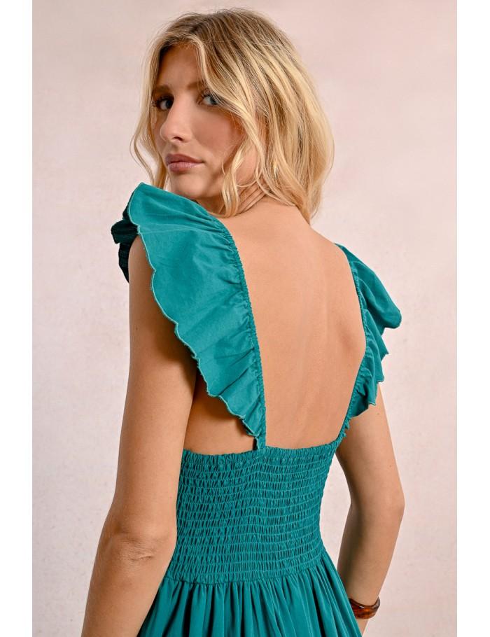 Lili Sidonio X Molly Bracken Robe Longue Fantaisie à Volants COBALT BLUE