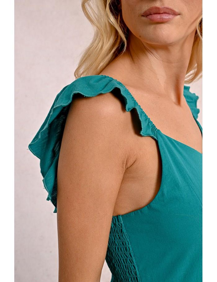 Lili Sidonio X Molly Bracken Robe Longue Fantaisie à Volants COBALT BLUE