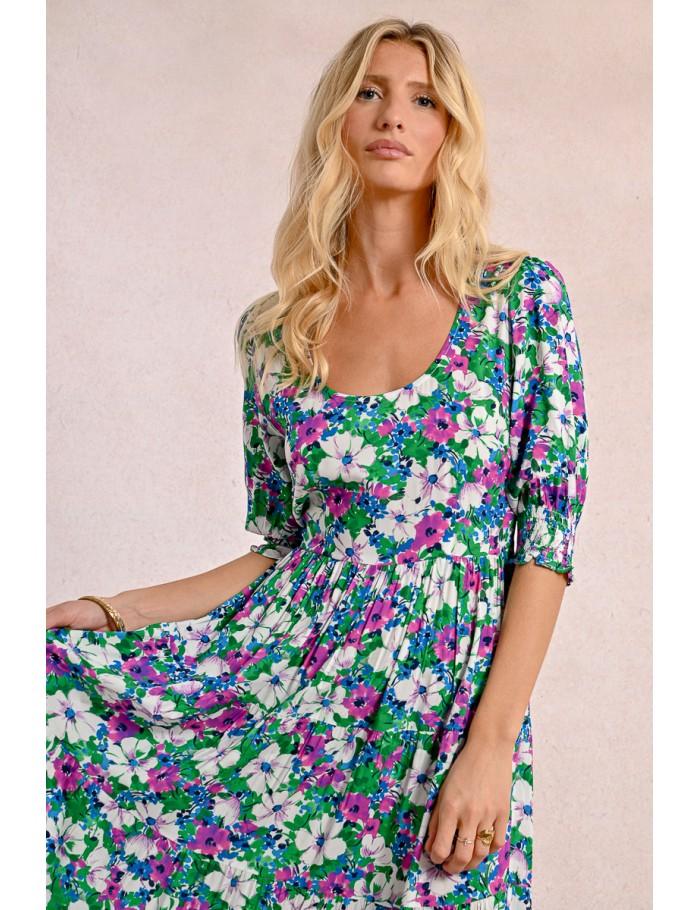 Lili Sidonio X Molly Bracken Robe Longue Imprimée GREEN ISAE