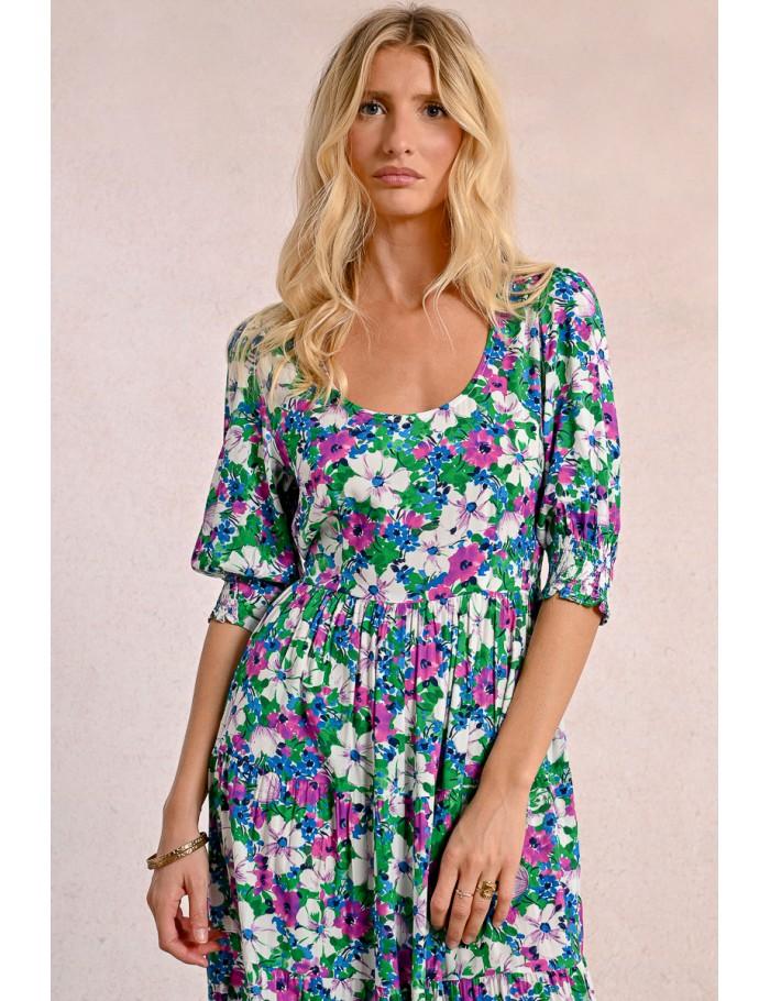 Lili Sidonio X Molly Bracken Robe Longue Imprimée GREEN ISAE