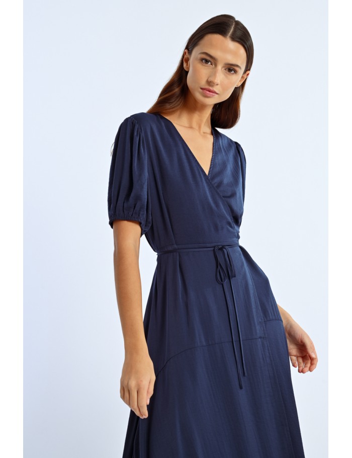 Lili Sidonio X Molly Bracken Robe Longue Manches Ballons NAVY BLUE