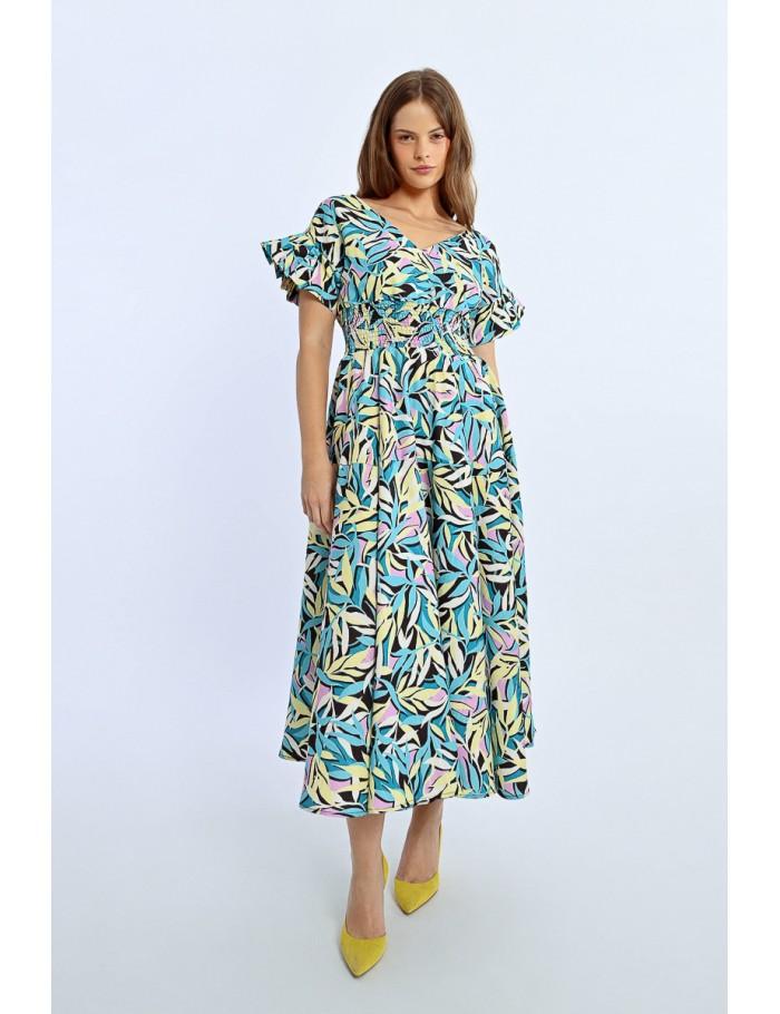 Lili Sidonio X Molly Bracken Robe Longue Multiple Volants BLACK COBA