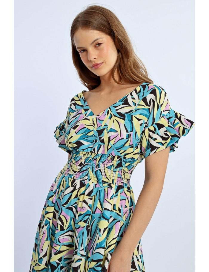Lili Sidonio X Molly Bracken Robe Longue Multiple Volants BLACK COBA