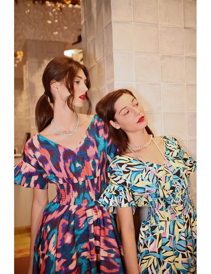 lili sidonio x molly bracken Robe longue multiple volants BLACK COBA