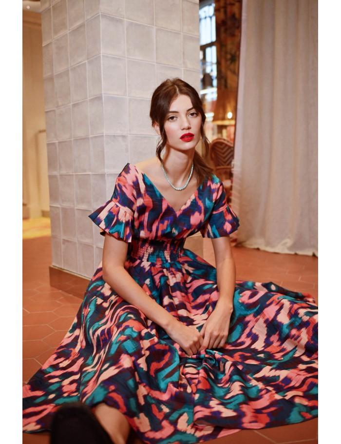 Lili Sidonio X Molly Bracken Robe Longue Multiple Volants MULTICO VALLADOLID