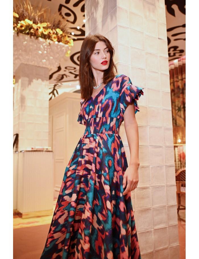 Lili Sidonio X Molly Bracken Robe Longue Multiple Volants MULTICO VALLADOLID