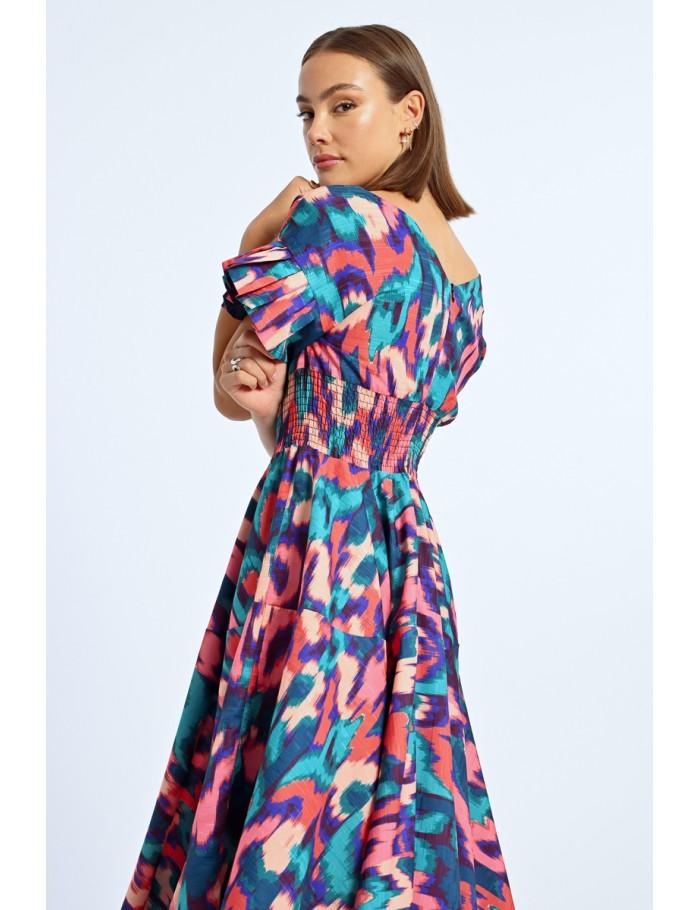 Lili Sidonio X Molly Bracken Robe Longue Multiple Volants MULTICO VALLADOLID