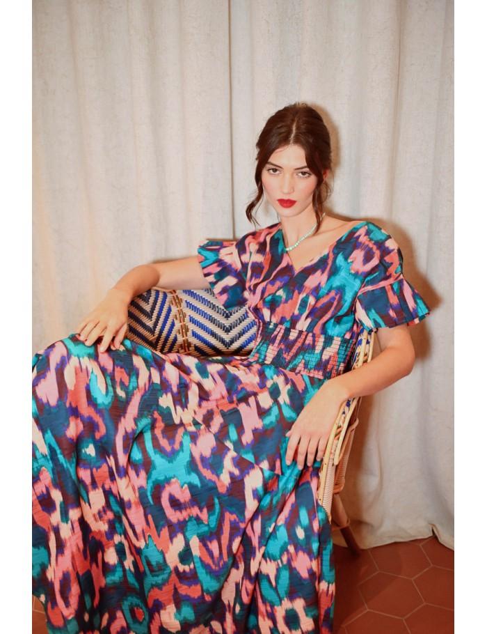 lili sidonio x molly bracken Robe longue multiple volants MULTICO VALLADOLID