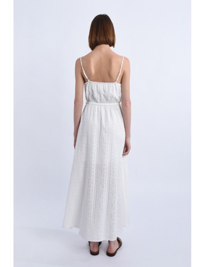 Lili Sidonio X Molly Bracken Robe Longue Portefeuille Buste Croisé ÉCRU
