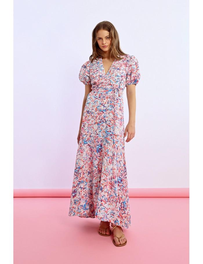 Lili Sidonio X Molly Bracken Robe Longue Portefeuille OFFWHITE CARMEN
