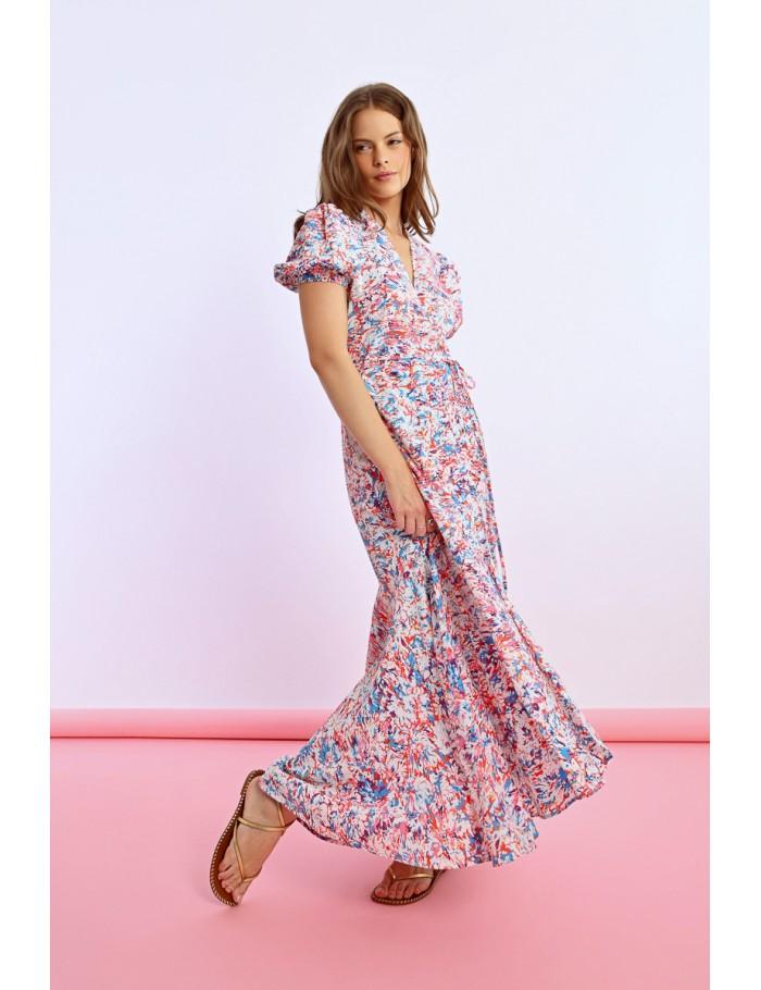 Lili Sidonio X Molly Bracken Robe Longue Portefeuille OFFWHITE CARMEN