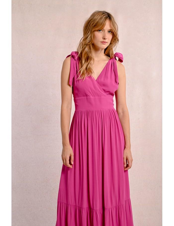 Lili Sidonio X Molly Bracken Robe Longue PURPLE BOUGAINVILLIER