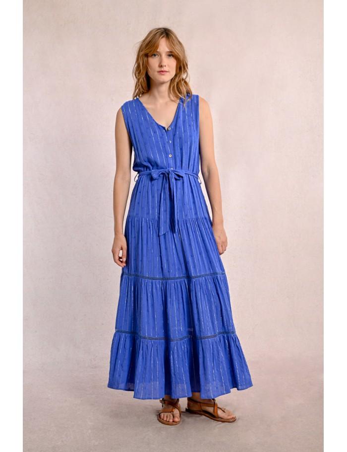Lili Sidonio X Molly Bracken Robe Longue Rayée BLUE