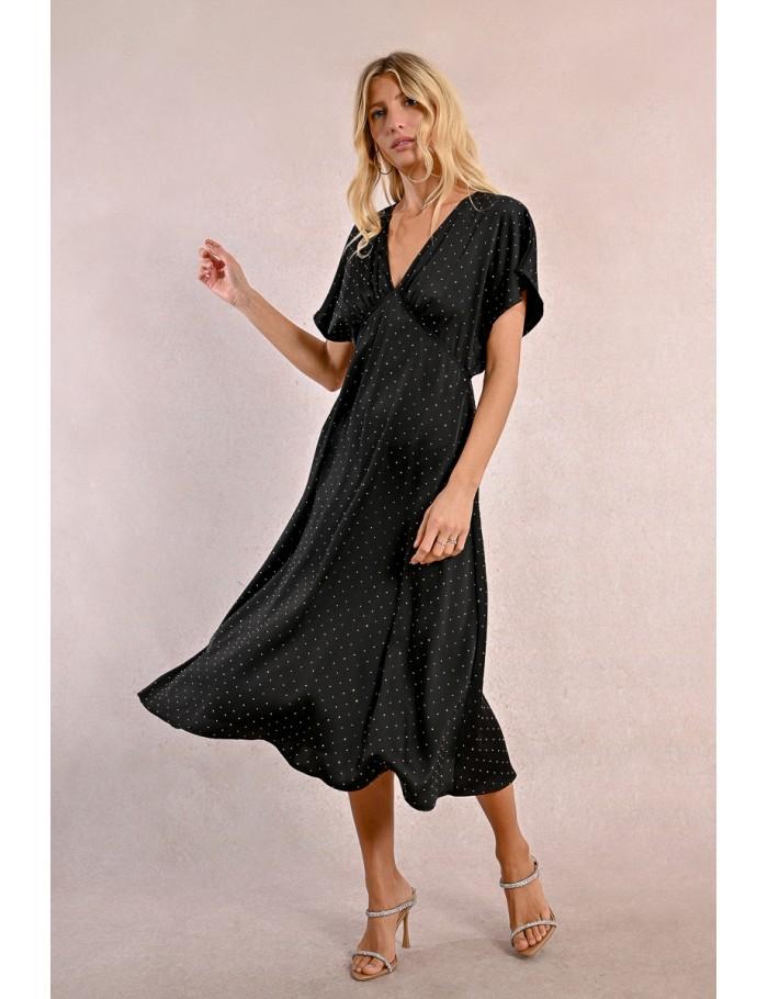 Lili Sidonio X Molly Bracken Robe Longue Satinée BEIGE