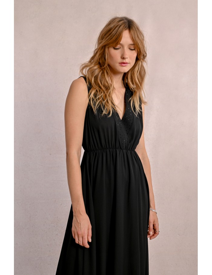 Lili Sidonio X Molly Bracken Robe Longue Semi Transparente BLACK