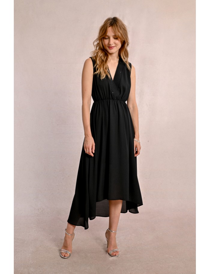 Lili Sidonio X Molly Bracken Robe Longue Semi Transparente BLACK